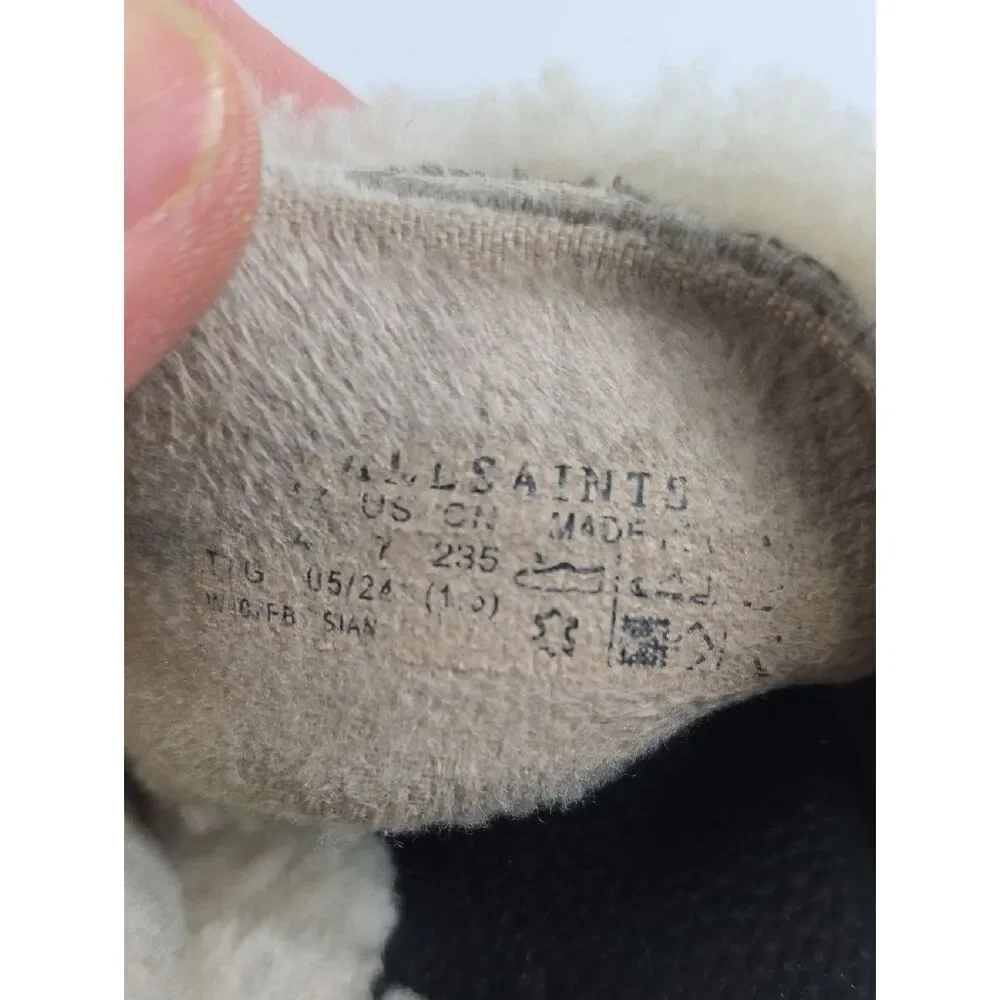 All Saints Sian Shearling Women's Sandals Size 7